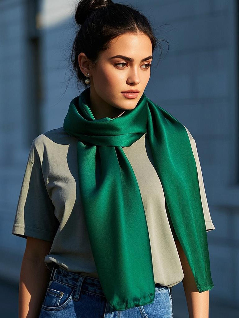 SilkSilky-NL Scarf Donkergroen 001