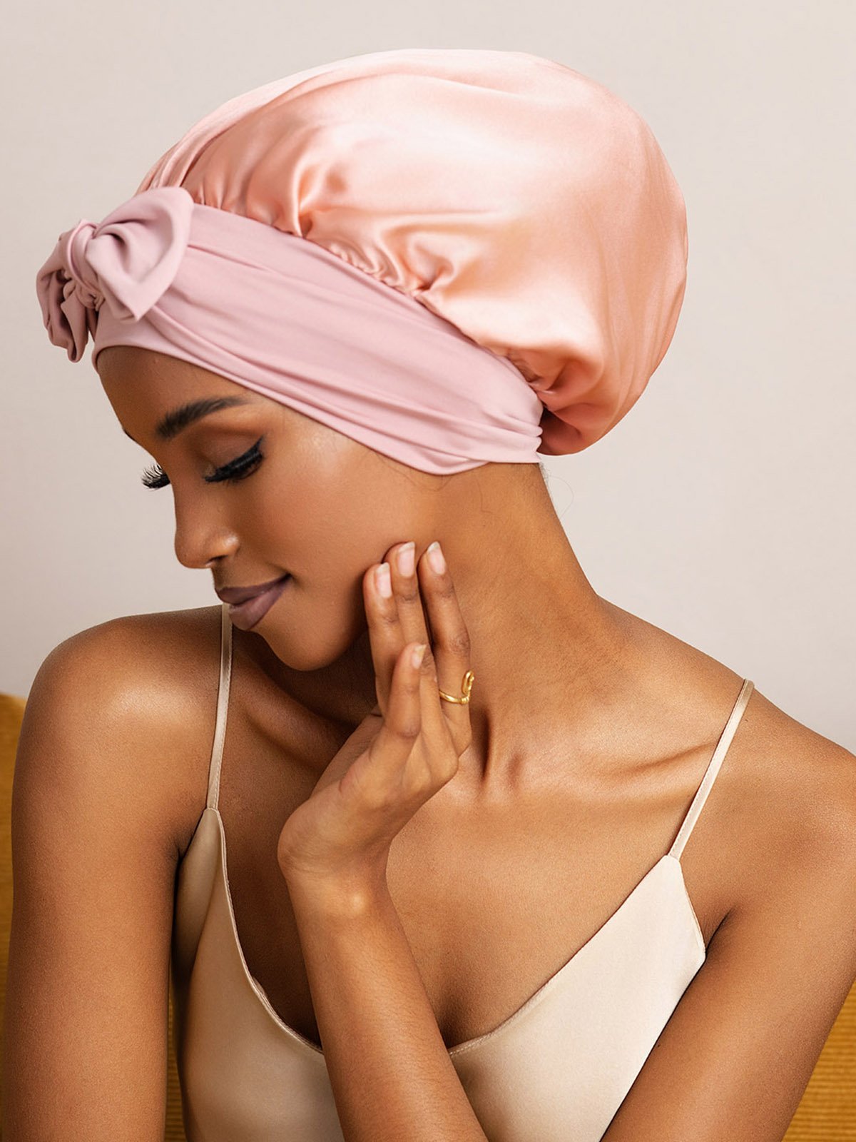 SilkSilky-NL Zijde Sleep Cap Roze 002