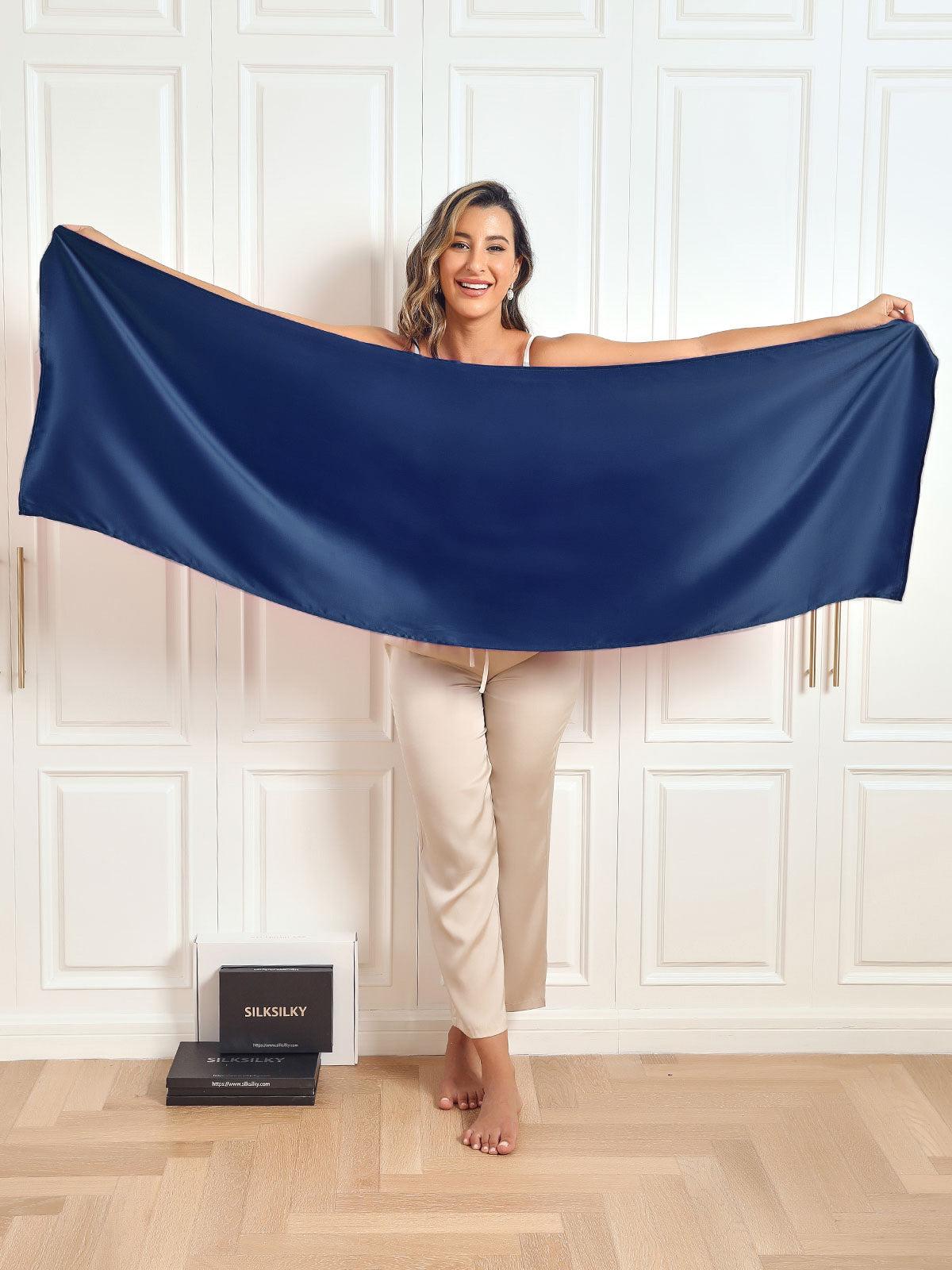 SilkSilky-NL Scarf Donkerblauw 002