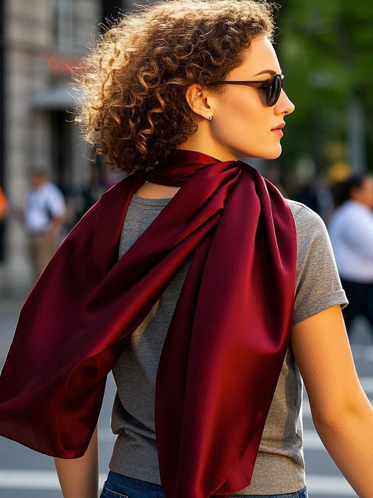 SilkSilky-NL Scarf Wijn 001