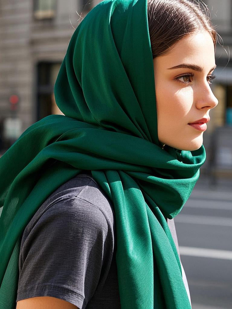 SilkSilky-NL Scarf Donkergroen 002