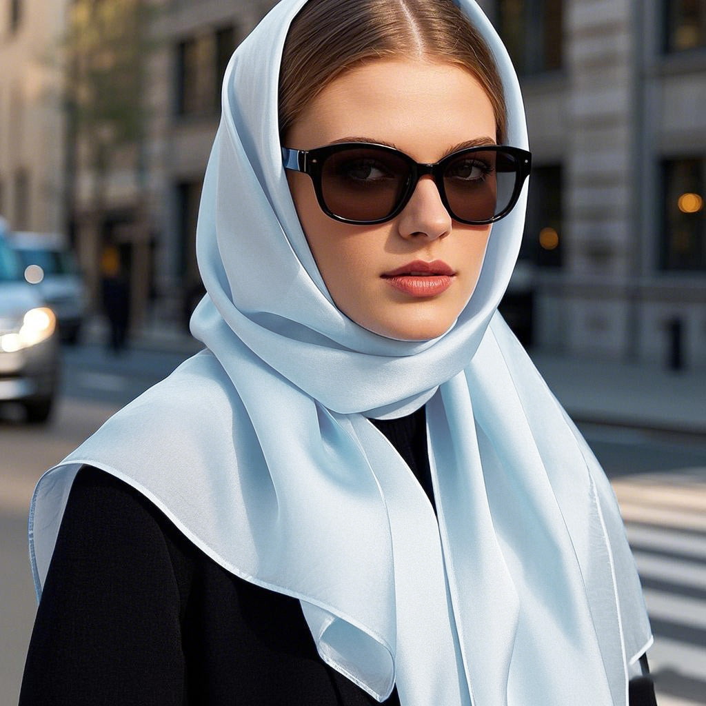 SilkSilky-NL Scarf Lichtblauw 004