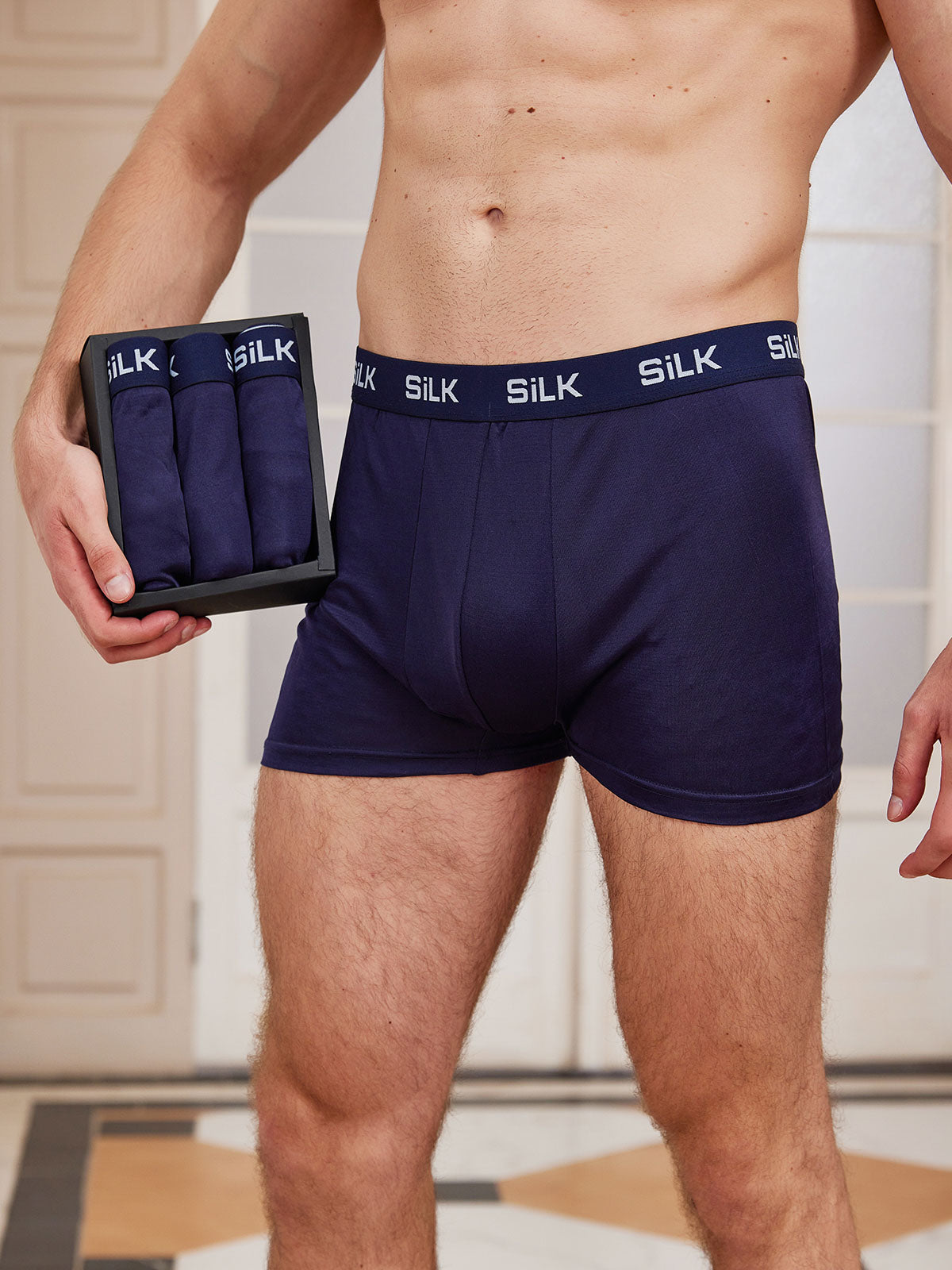 3 Stuks Heren Ultra Zachte Comfortabele Zijde Boxers – NL-SILKSILKY