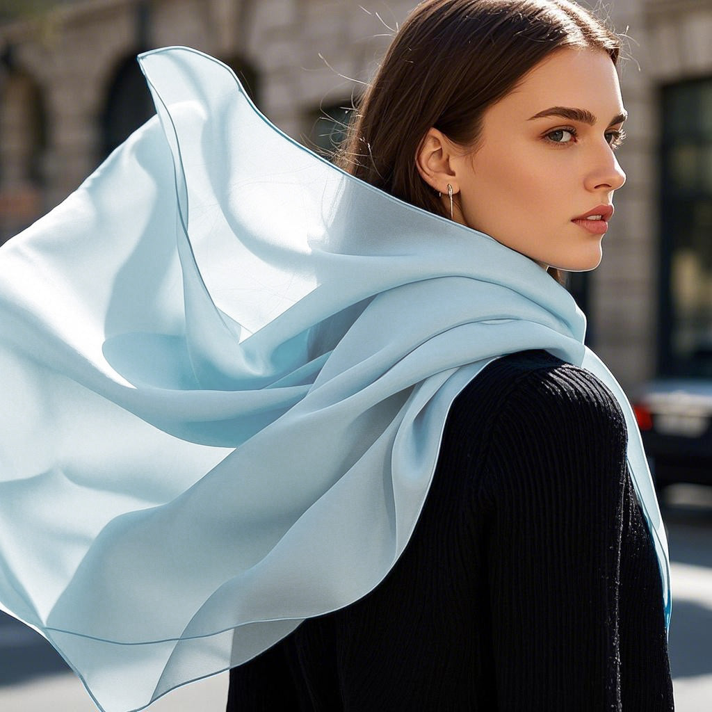 SilkSilky-NL Scarf Lichtblauw 003