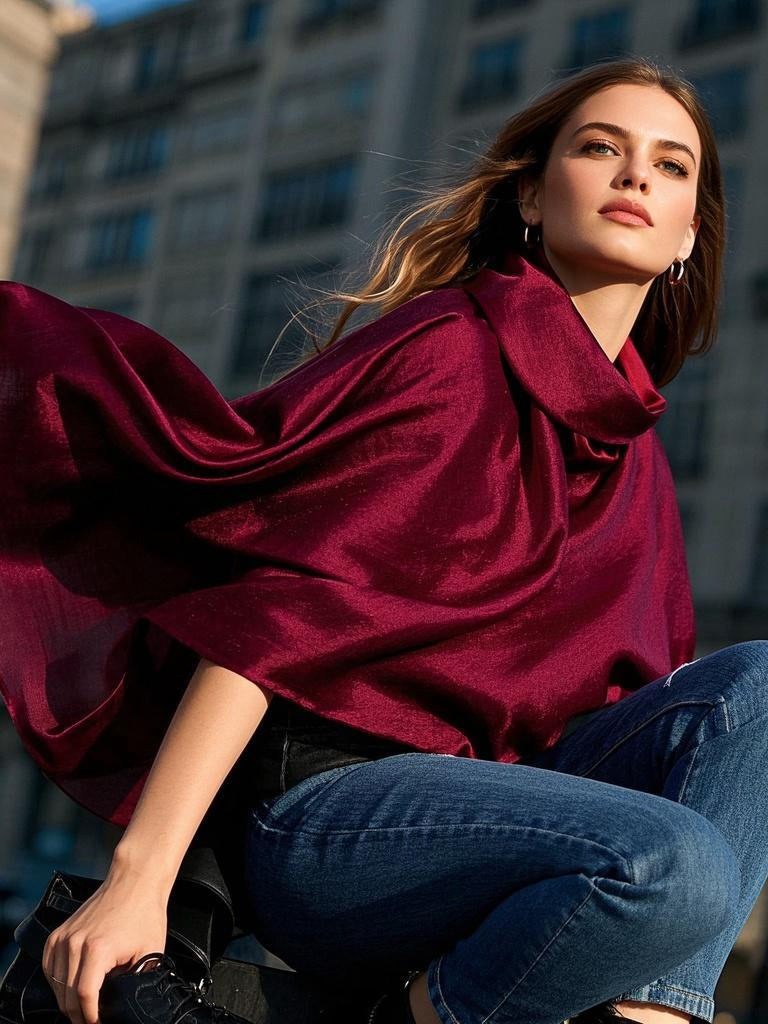 SilkSilky-NL Scarf Wijn 003