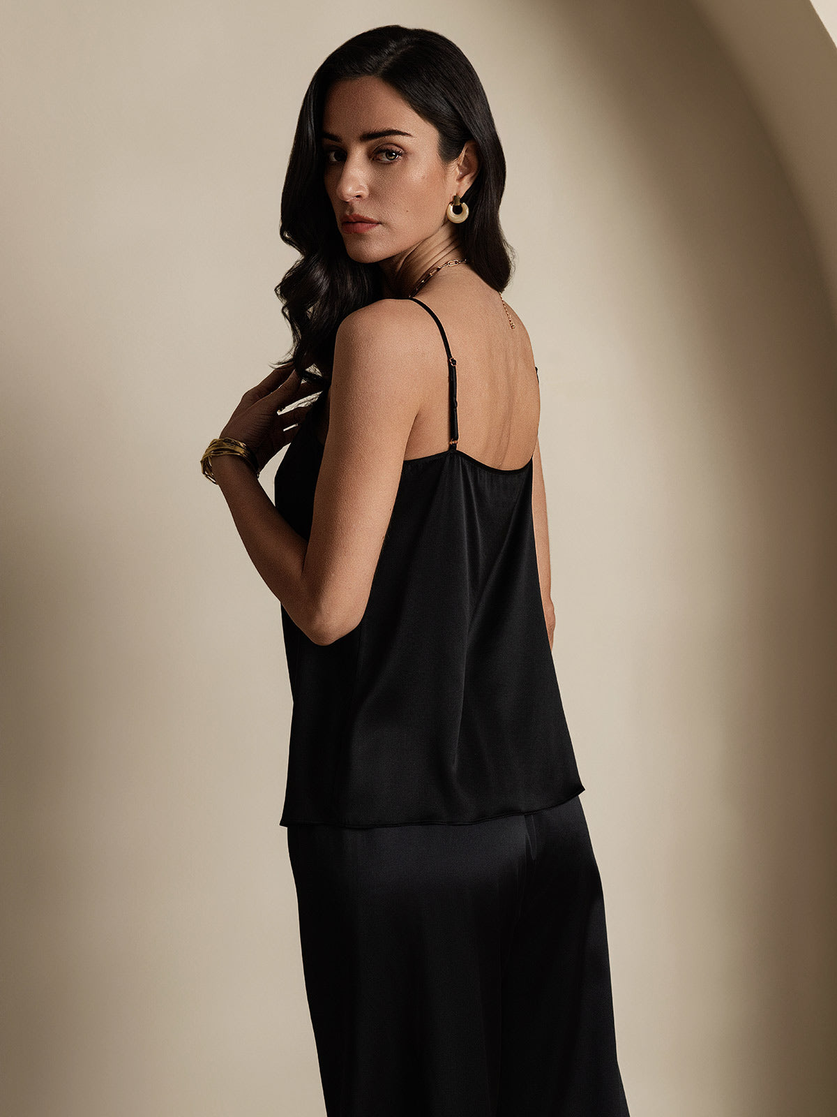[Zwart] SilkSilky-NL 19Momme Zijde Camisoles 002