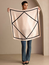 [Beige Vierkant] SilkSilky-NL Sjaal 004