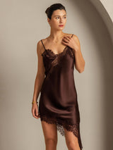 [Bruin] SilkSilky-NL Zijde Dress 001