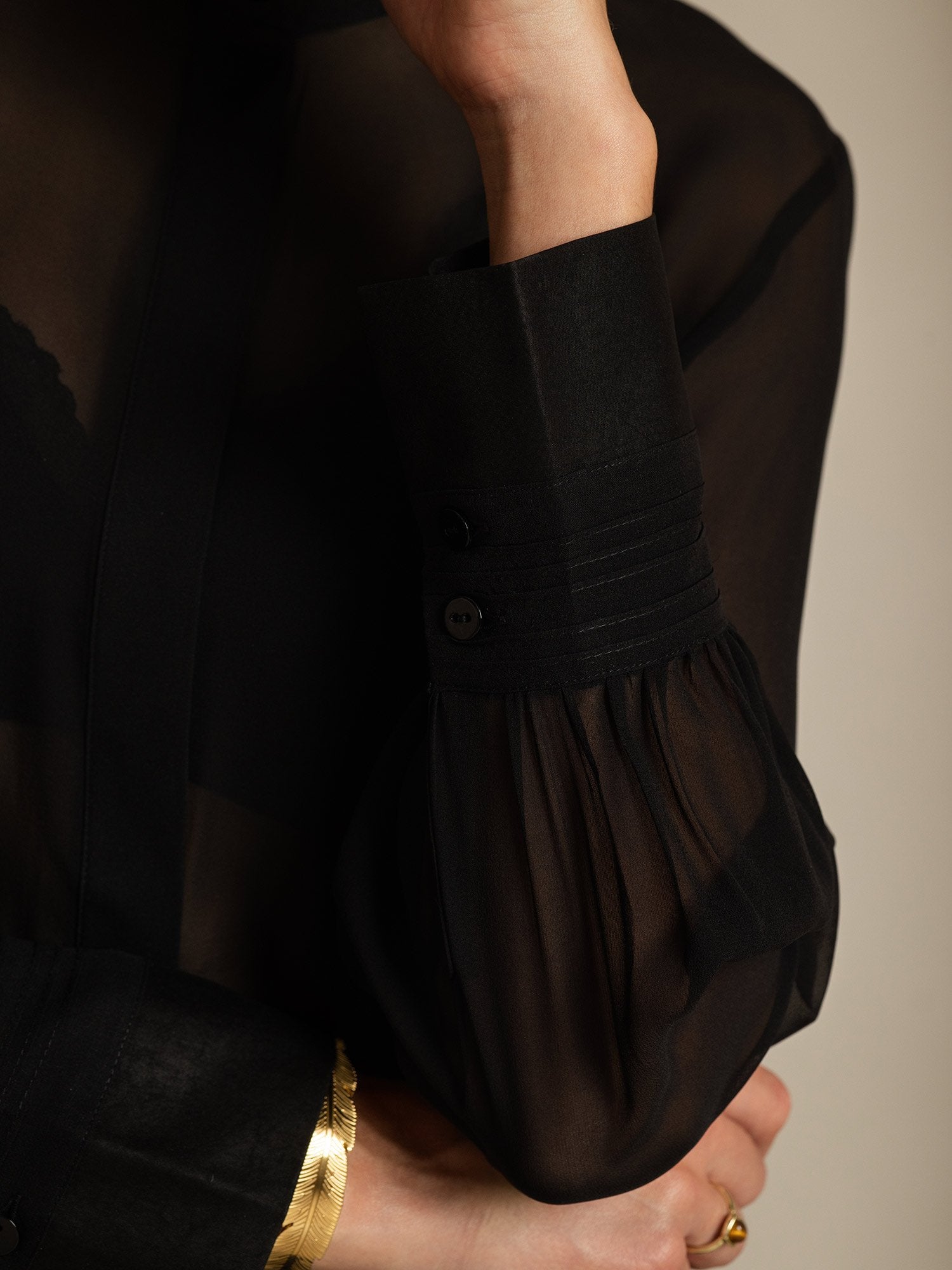 [Zwart] SilkSilky-NL Zijde Womens Shirt 004