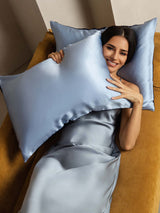 [Donkerblauw+Lichtblauw] SilkSilky-NL 19Momme Pillowcase 004