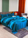 SilkSilky NL 25Momme Pure Silk Bedding Set Koningsblauw 002