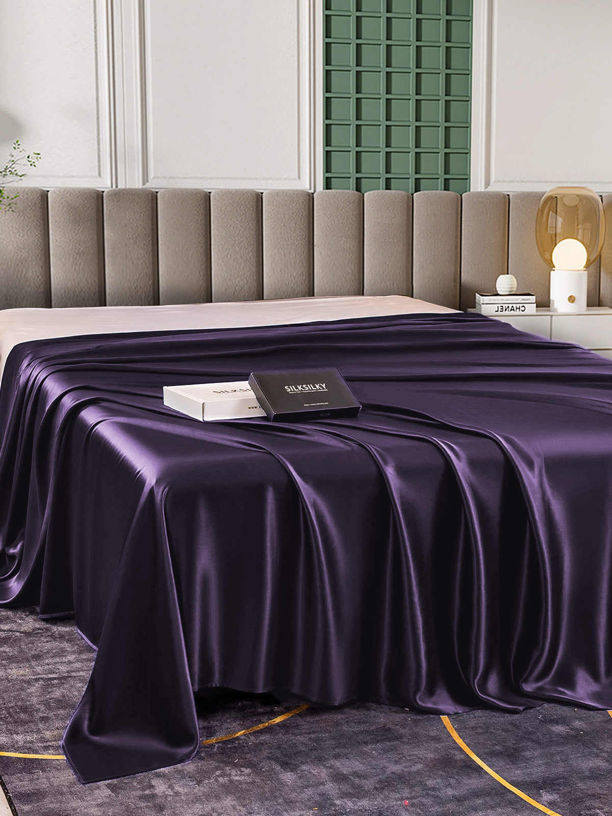 [Donkerpaars] SilkSilky-NL 25Momme Sheet 003