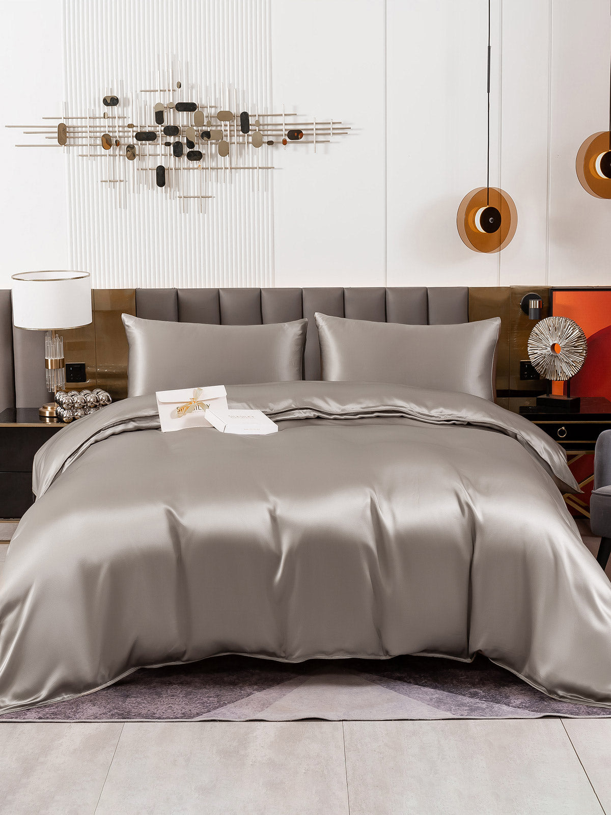 [Grijs] SilkSilky-NL 19Momme Bedding Set 002