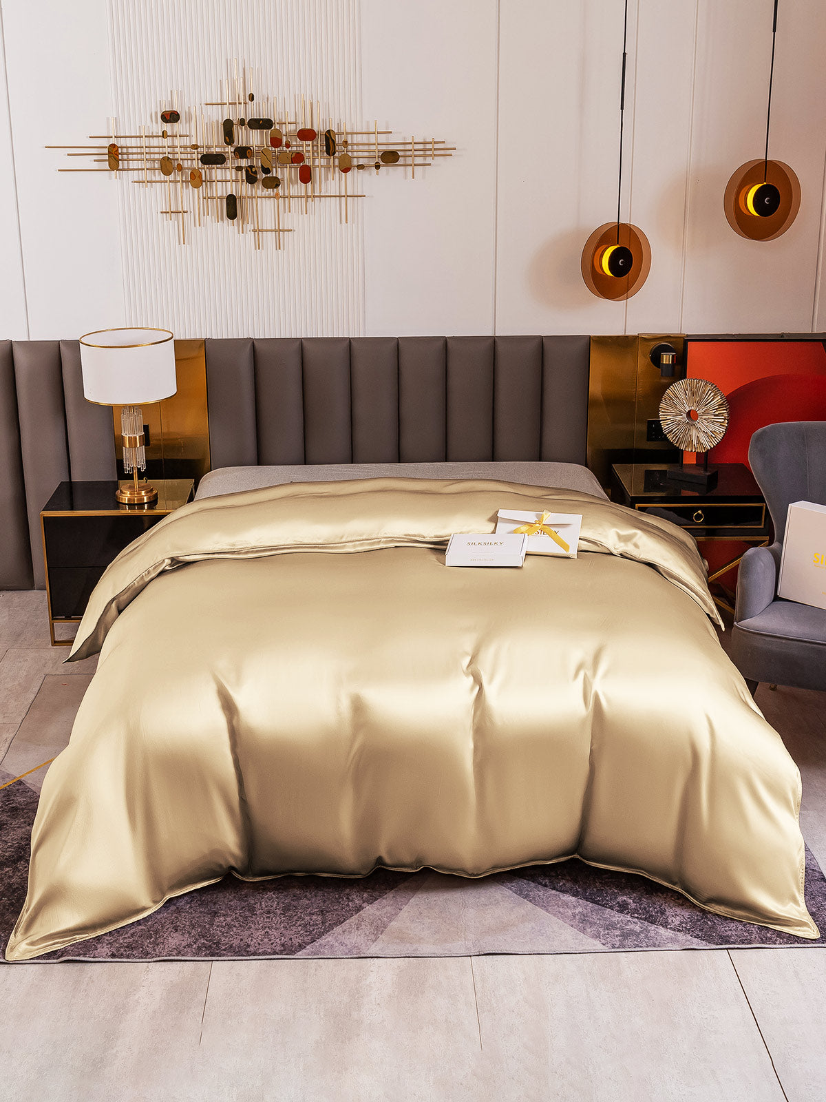 [Beige] SilkSilky-NL 19Momme Duvet Cover 002