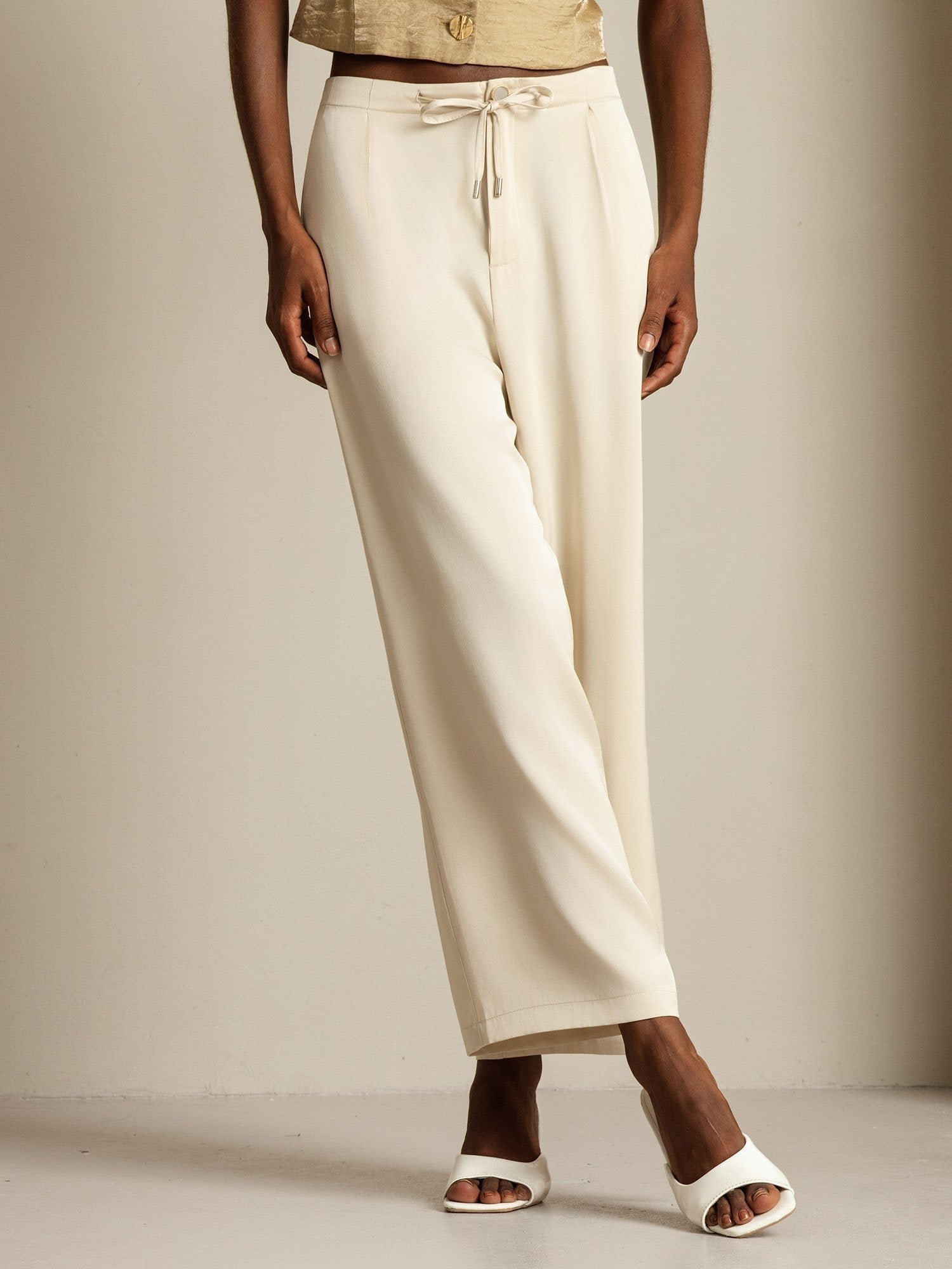 [Beige] SilkSilky-NL 19Momme Zijde Womens Pants 007