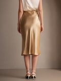 SilkSilky-NL 19Momme Skirt Champagne 002