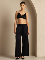[Zwart] SilkSilky-NL 19Momme Womens Pants 007