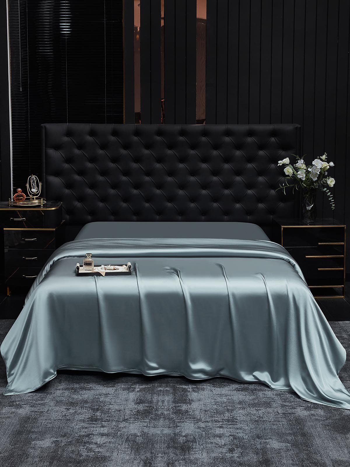 [Grijsachtig Blauw] SilkSilky-NL 19Momme Duvet Cover 002
