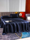 SilkSilky NL 22Momme Pure Silk Bedding Set Donkerblauw 003