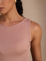 [Roze] SilkSilky-NL Sleeveless Round Neck Cami-Top 006