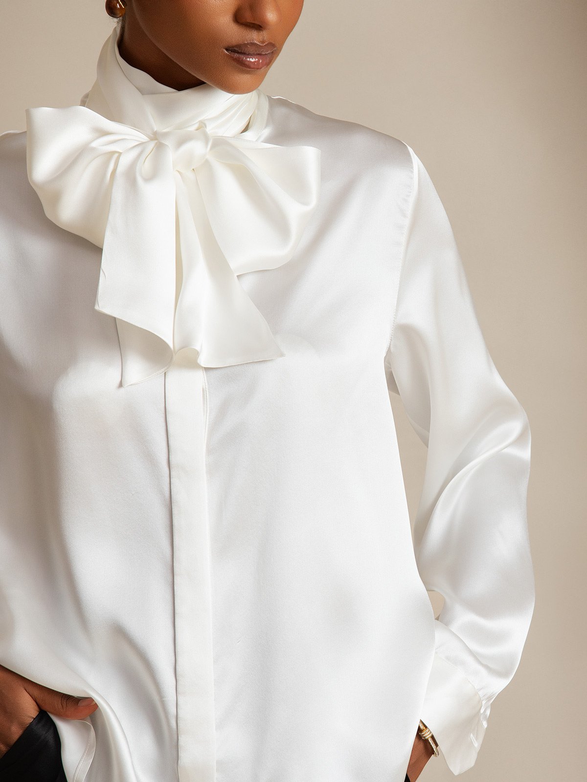 [Wit] SilkSilky-NL 19Momme Zijde Womens Shirt 003