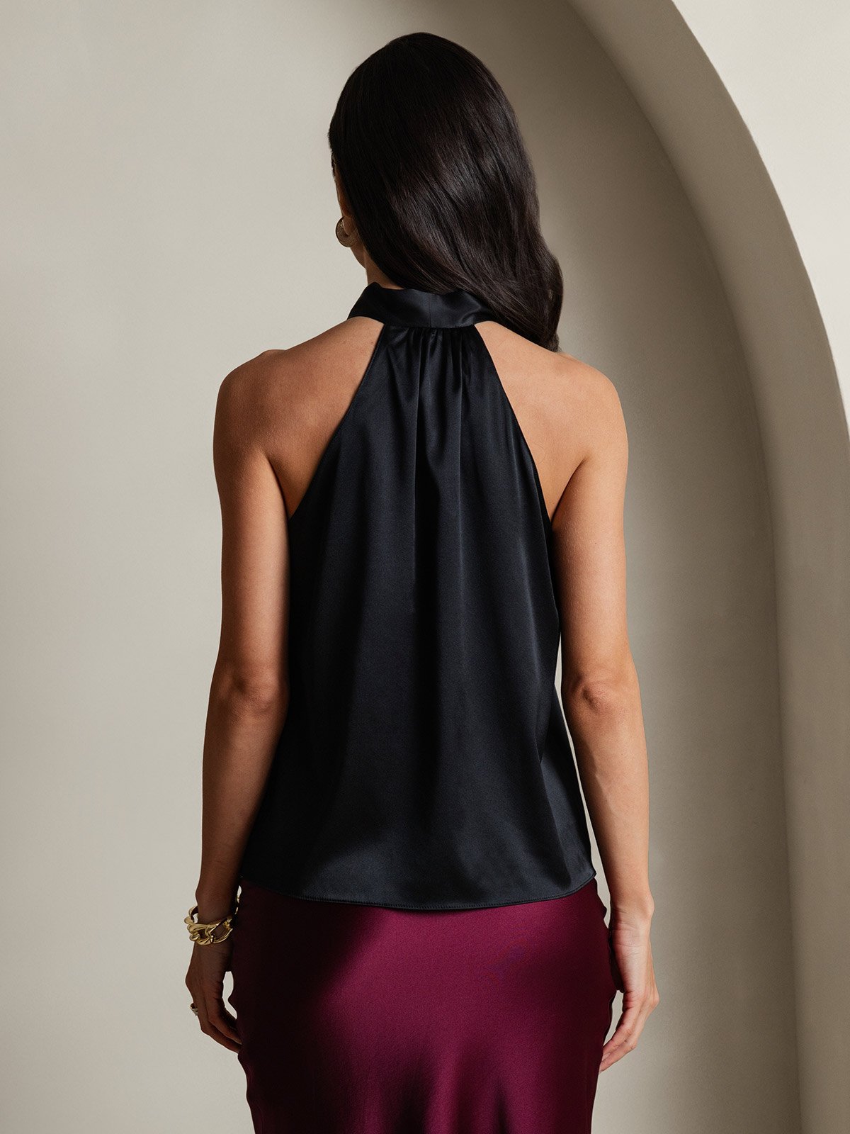 [Zwart] SilkSilky-NL 19Momme Zijde Womens Shirt 002