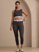 [Grijs] SilkSilky-NL Sleeveless Crew Neck Women's Outfit Sets 007