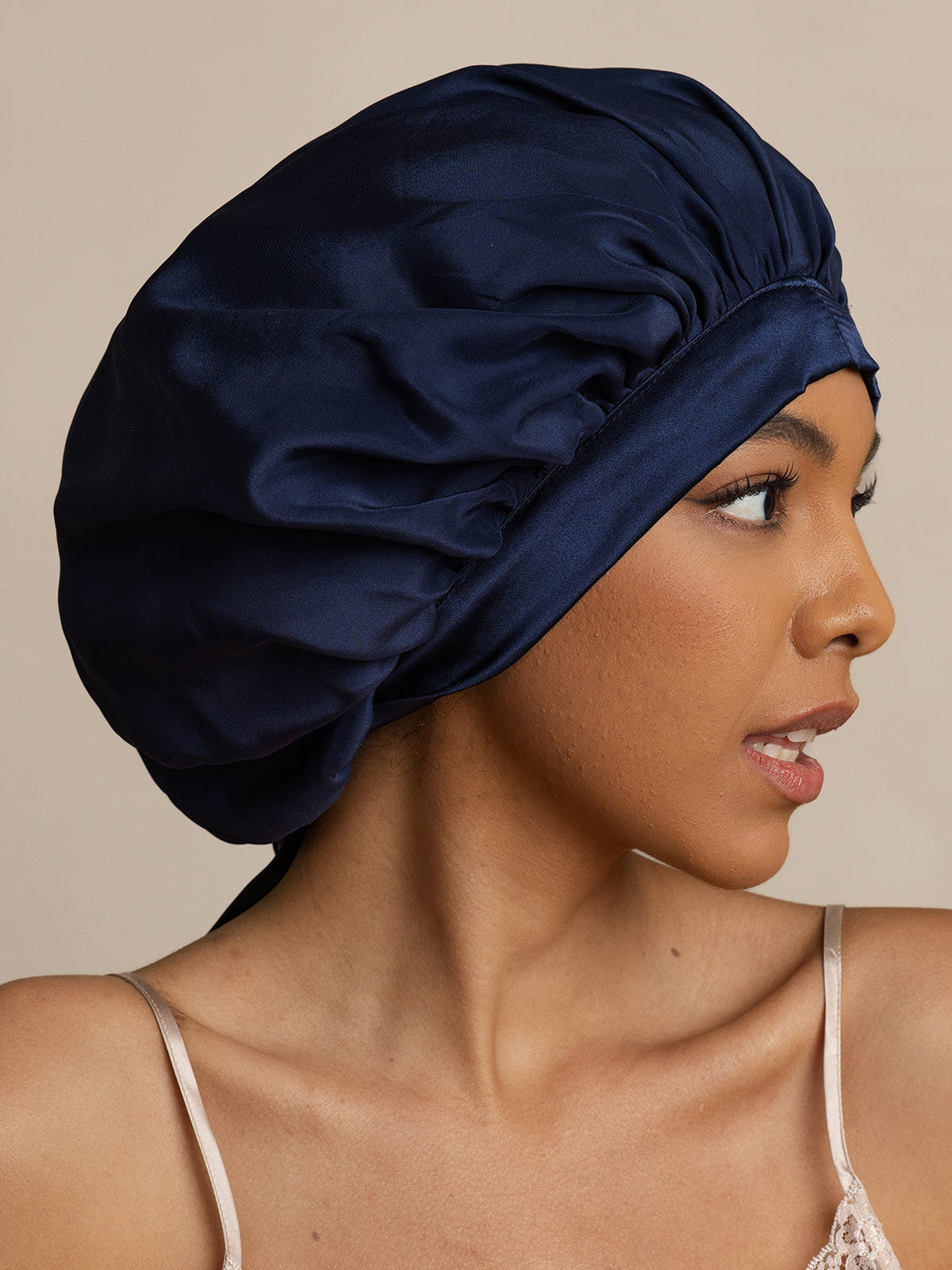[Donkerblauw] SilkSilky-NL Sleep Cap 005