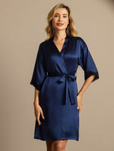 [Donkerblauw] SilkSilky-NL Half Sleeve Dames Kamerjas 001