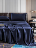 SilkSilky NL 22Momme Pure Silk Bedding Set Donkerblauw 004