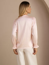 [Roze] SilkSilky-NL Long Sleeve Split Blouse 002