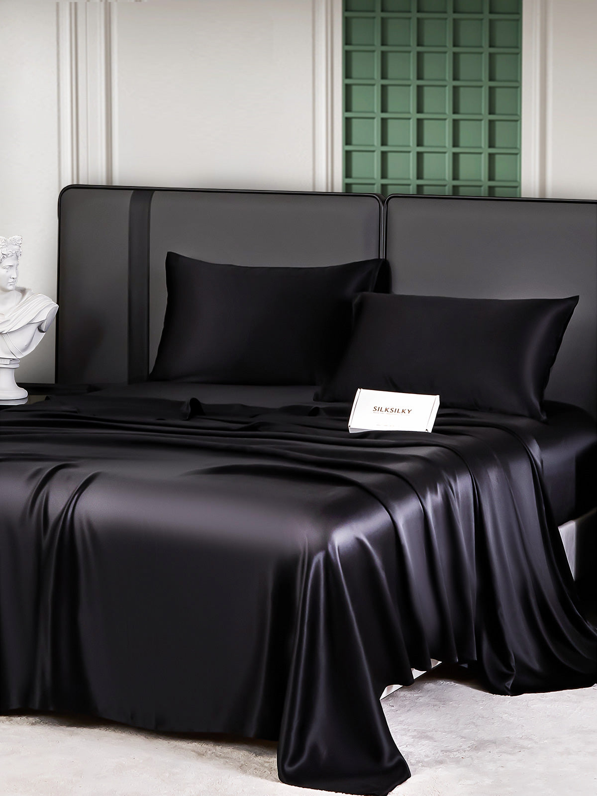 [Zwart] SilkSilky-NL 25Momme Bedding Set 002