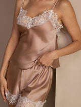 [Toscane] SilkSilky-NL Spaghetti Strap V Neck Cami-Set 006