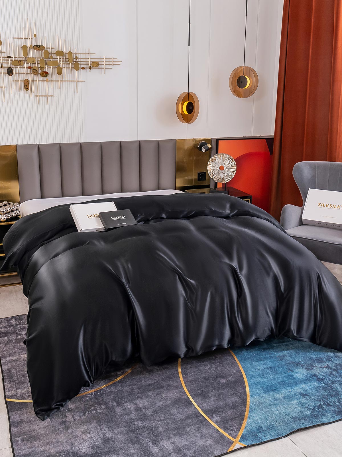 [Zwart] SilkSilky-NL 19Momme Duvet Cover 004