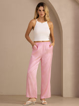 [Roze Krijtstreep] SilkSilky-NL Womens Pants 005