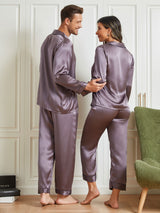[Paars Grijs] SilkSilky-NL Pure Silk Lange Mouw Couple 002