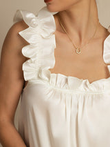 [Wit] SilkSilky-NL Sleeveless Square Neck Nachthemd 005