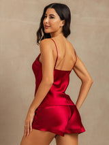 [Wijn] SilkSilky-NL V Neck Cami-Set 002