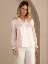 [Roze] SilkSilky-NL Long Sleeve Split Blouse 001