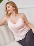 SilkSilky-NL Diepe V-Hals Grote maten Cami-Top Roze 003