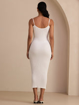 [Wit] SilkSilky-NL Square Neck Jurk 002