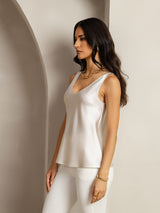 [Lichtgrijs] SilkSilky-NL Sleeveless V Neck Cami-Top 002