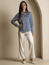 [Marine Streep] SilkSilky-NL Long Sleeve Lapel Collar Dames Blouse 008