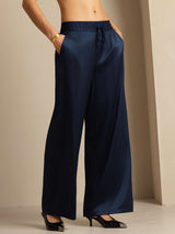 [Donkerblauw] SilkSilky-NL 19Momme Womens Pants 004