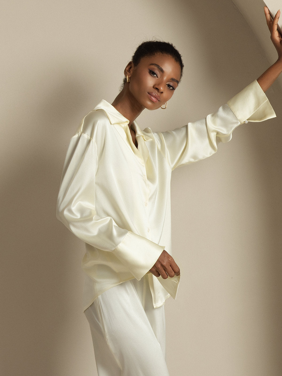 [Ivoor] SilkSilky-NL 19Momme Zijde Womens Shirt 007