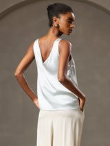 [Lichtblauw] SilkSilky-NL Sleeveless V Neck Cami-Top 002