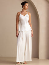 [Wit] SilkSilky-NL Spaghetti Strap V Neck Cami-Top 006