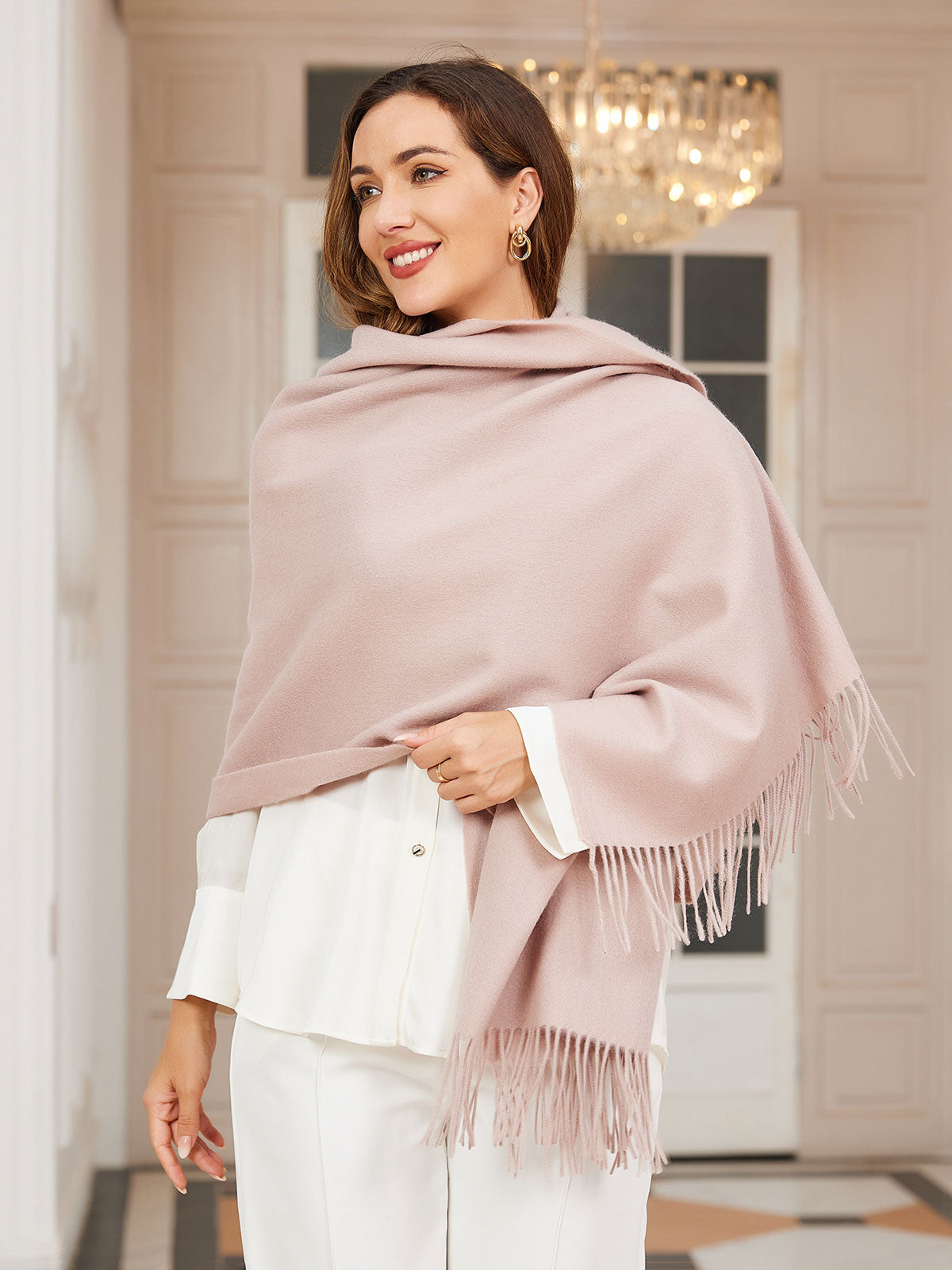 [Lichtbeige] SilkSilky-NL Wol Scarf 003