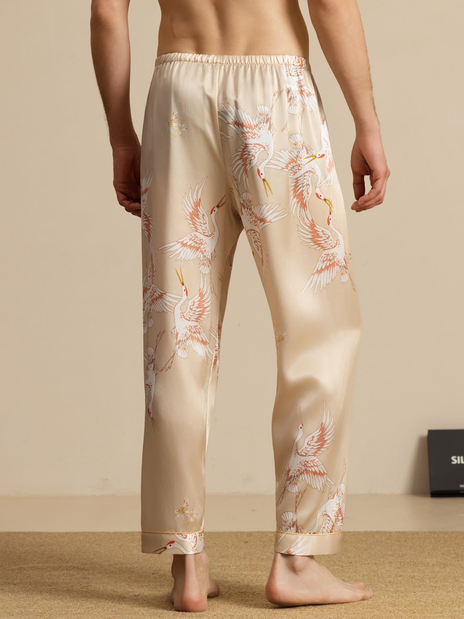 [Champagne] SilkSilky-NL 19Momme Mens Sleep Bottoms 002