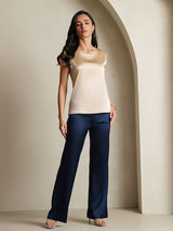 [Champagne] SilkSilky-NL Sleeveless Round Neck Cami-Top 004